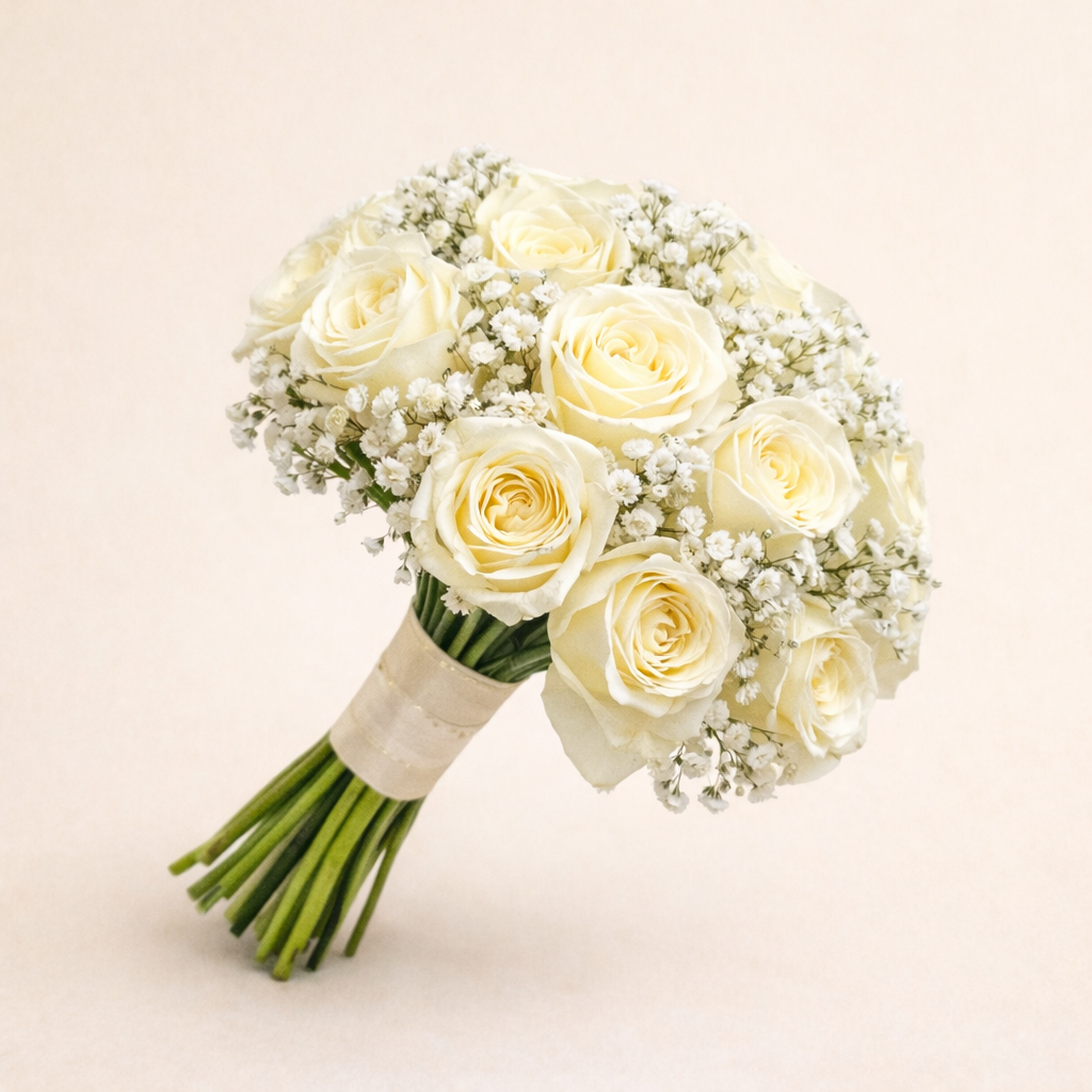 bouquet mariée roses blanches & Œillets bouquet mariée roses blanches & Œillets