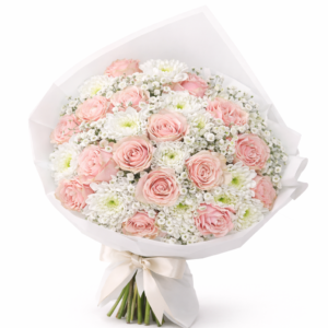 bouquet chrysanthèmes et roses